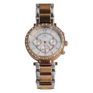 Invicta Angel Rose Gold Toned and Silvertone Analog Watch Women's w/Pavè Stones